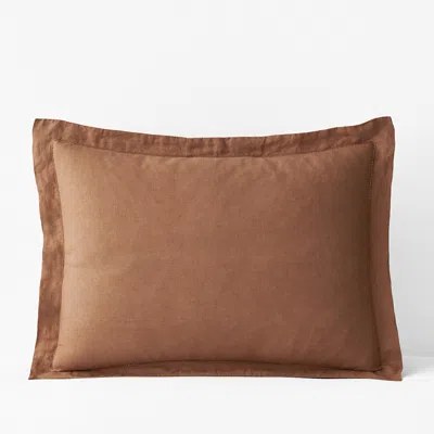 The Company Store Premium Breathable Relaxed Linen Sham In Brown