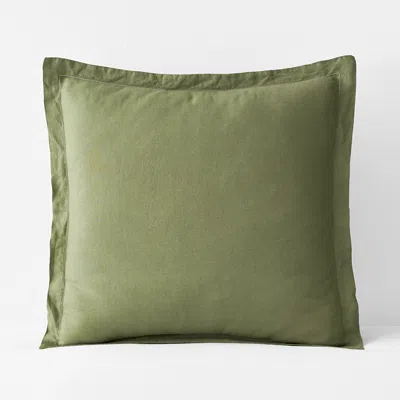 The Company Store Premium Breathable Relaxed Linen Sham In Green