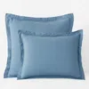 The Company Store Premium Breathable Relaxed Linen Sham In Shadow Blue