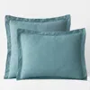 The Company Store Premium Breathable Relaxed Linen Sham In Teal/turquoise Blue