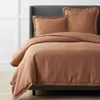 The Company Store Premium Breathable Relaxed Linen Solid Duvet Cover In Orange/coral
