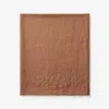 The Company Store Premium Breathable Relaxed Linen Solid Flat Bed Sheet In Orange/coral