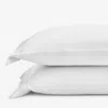 The Company Store Premium Breathable Relaxed Linen Solid Pillowcase Set In White