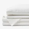 The Company Store Premium Breathable Washed Linen Solid Bed Sheet Set In White