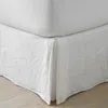 The Company Store Premium Breathable Washed Linen Solid Bed Skirt In White