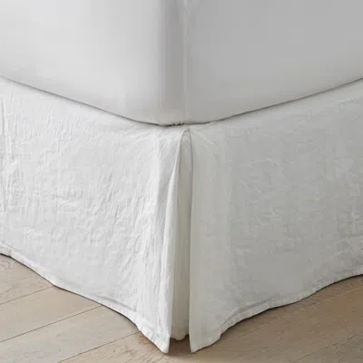 The Company Store Premium Breathable Washed Linen Solid Bed Skirt In White