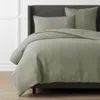The Company Store Premium Breathable Washed Linen Solid Duvet Cover In Moss Green