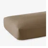 The Company Store Premium Breathable Washed Linen Solid Fitted Bed Sheet In Brown