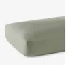 The Company Store Premium Breathable Washed Linen Solid Fitted Bed Sheet In Moss Green
