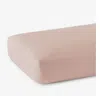 The Company Store Premium Breathable Washed Linen Solid Fitted Bed Sheet In Pink