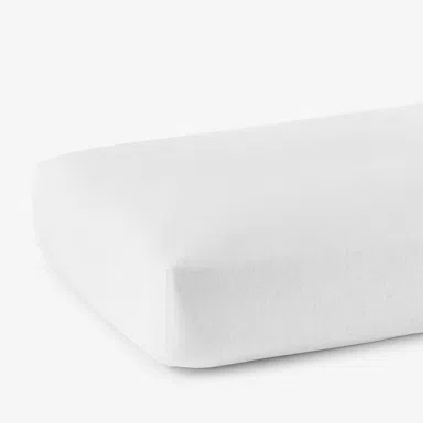 The Company Store Premium Breathable Washed Linen Solid Fitted Bed Sheet In White