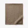 The Company Store Premium Breathable Washed Linen Solid Flat Bed Sheet In Brown