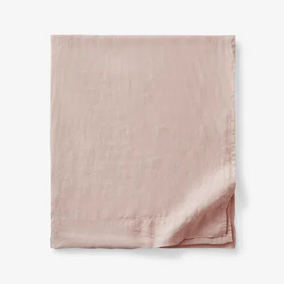 The Company Store Premium Breathable Washed Linen Solid Flat Bed Sheet In Pink