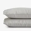 The Company Store Premium Breathable Washed Linen Solid Pillowcase Set In Light Gray