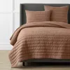 The Company Store Premium Breathable Washed Linen Solid Quilt In Orange/coral
