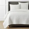 The Company Store Premium Breathable Washed Linen Solid Quilt In White