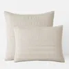 The Company Store Premium Breathable Washed Linen Solid Quilted Sham In Beige