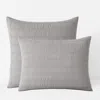 The Company Store Premium Breathable Washed Linen Solid Quilted Sham In Gray