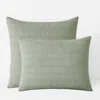 The Company Store Premium Breathable Washed Linen Solid Quilted Sham In Green