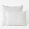 The Company Store Premium Breathable Washed Linen Solid Quilted Sham In White