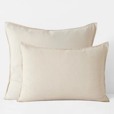 The Company Store Premium Breathable Washed Linen Solid Sham In Beige