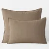 The Company Store Premium Breathable Washed Linen Solid Sham In Brown