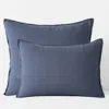 The Company Store Premium Breathable Washed Linen Solid Sham In Denim Blue