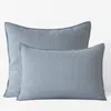 The Company Store Premium Breathable Washed Linen Solid Sham In Dusty Blue