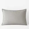 The Company Store Premium Breathable Washed Linen Solid Sham In Gray