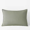The Company Store Premium Breathable Washed Linen Solid Sham In Green