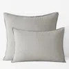 The Company Store Premium Breathable Washed Linen Solid Sham In Light Gray