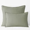 The Company Store Premium Breathable Washed Linen Solid Sham In Moss Green