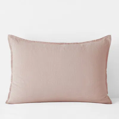 The Company Store Premium Breathable Washed Linen Solid Sham In Pink