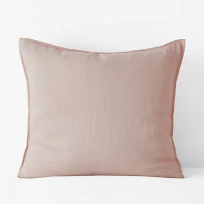 The Company Store Premium Breathable Washed Linen Solid Sham In Pink
