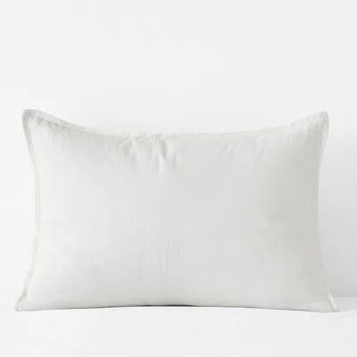 The Company Store Premium Breathable Washed Linen Solid Sham In White
