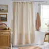 The Company Store Premium Breathable Washed Linen Solid Shower Curtain In Beige