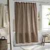 The Company Store Premium Breathable Washed Linen Solid Shower Curtain In Brown