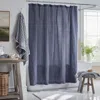 The Company Store Premium Breathable Washed Linen Solid Shower Curtain In Denim Blue