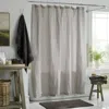 The Company Store Premium Breathable Washed Linen Solid Shower Curtain In Light Gray