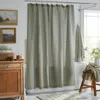 The Company Store Premium Breathable Washed Linen Solid Shower Curtain In Moss Green