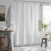 The Company Store Premium Breathable Washed Linen Solid Shower Curtain In White