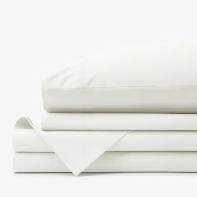 The Company Store Premium Cool Organic Cotton Percale Bed Sheet Set In Ivory