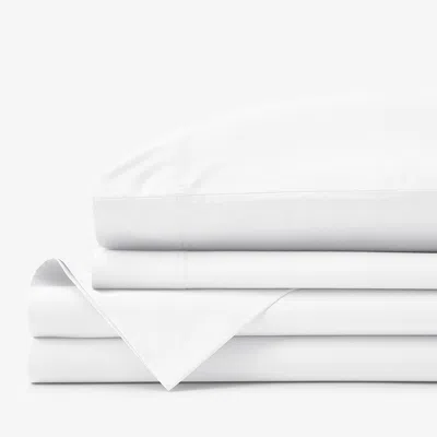 The Company Store Premium Cool Organic Cotton Percale Bed Sheet Set In White