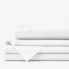 The Company Store Premium Cool Organic Cotton Percale Bed Sheet Set In White