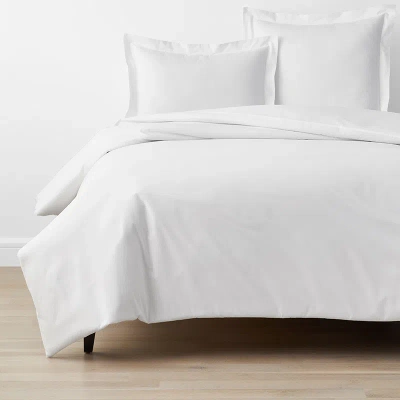 The Company Store Premium Cool Organic Cotton Percale Percale Duvet Cover In White