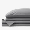 The Company Store Premium Cool Supima® Cotton Percale Deep Pocket Bed Sheet Set In Gray