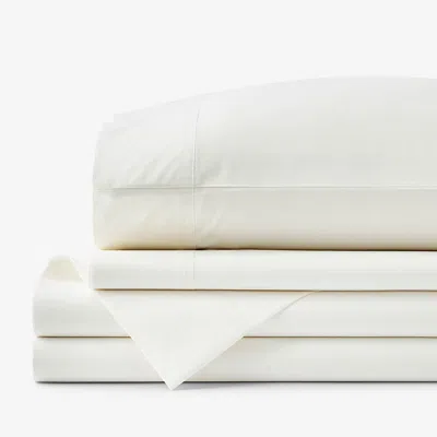The Company Store Premium Cool Supima® Cotton Percale Deep Pocket Bed Sheet Set In Ivory