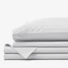 The Company Store Premium Cool Supima® Cotton Percale Deep Pocket Bed Sheet Set In Pearl Gray
