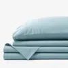 The Company Store Premium Cool Supima® Cotton Percale Deep Pocket Bed Sheet Set In Slate Blue