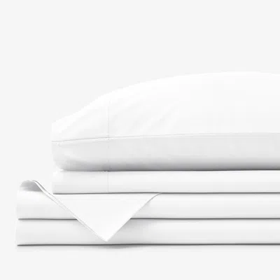The Company Store Premium Cool Supima® Cotton Percale Deep Pocket Bed Sheet Set In White